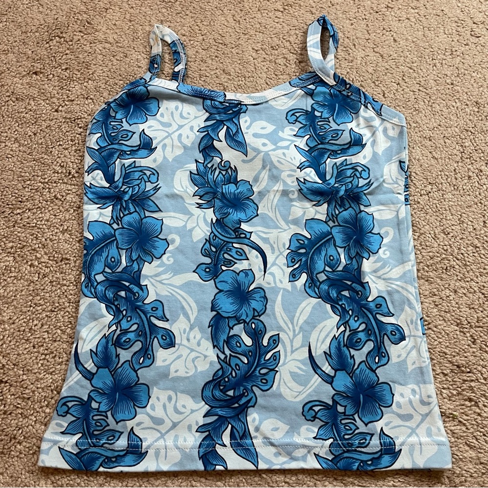 NWT Hibiscus Collection Hawaii Size: small Tank top blue white